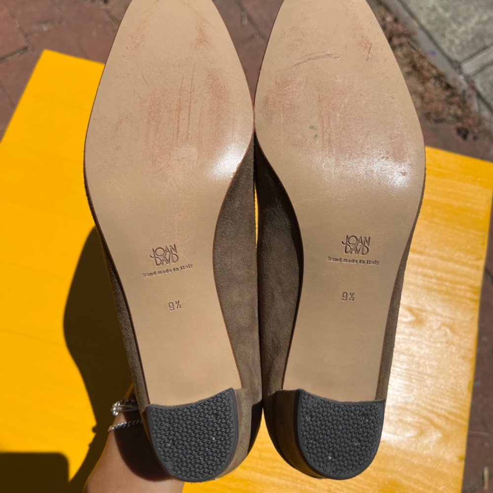 Joan & David Warm Taupe Suede Pumps - Picture 3 of 6